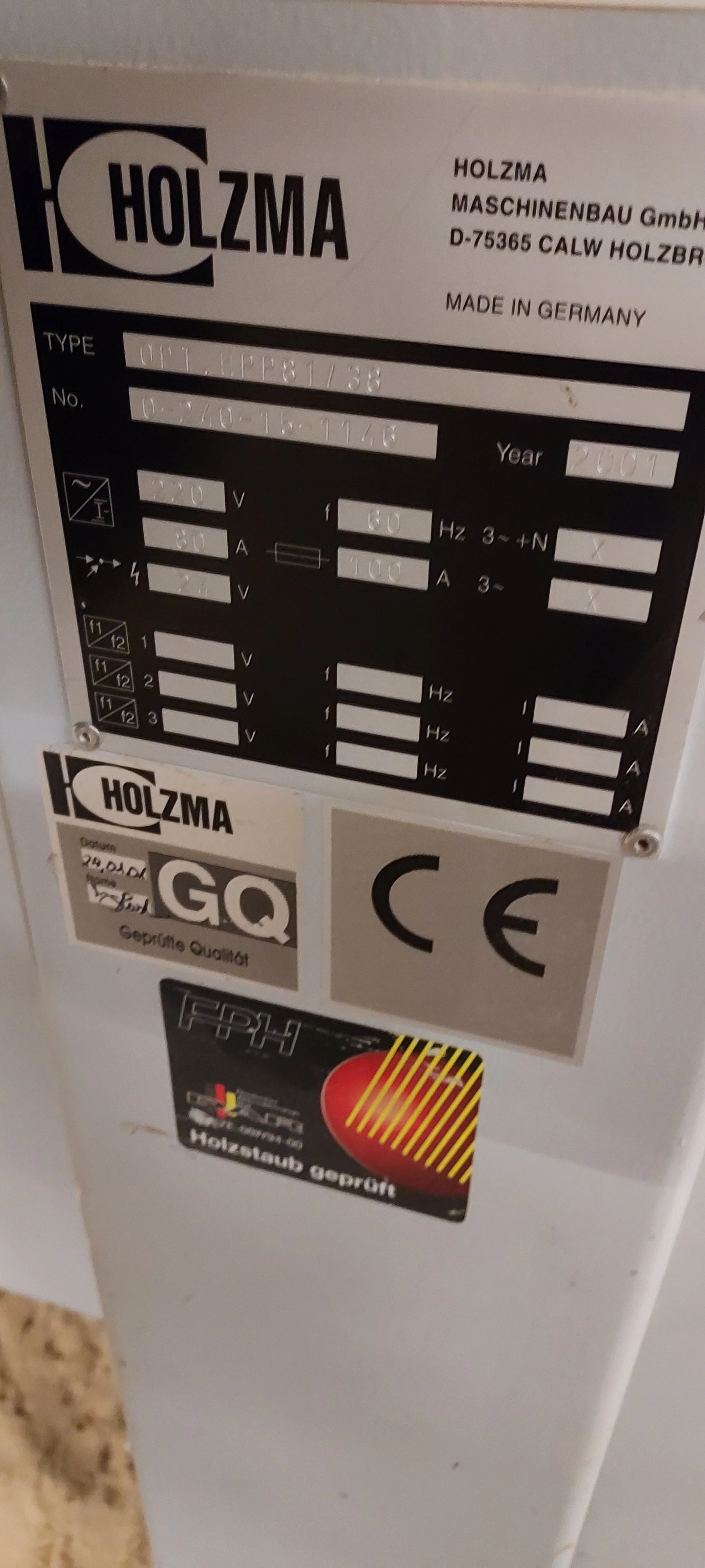 Holzma HPP81 Front Load Beam Saw 2001 (Used) — LIMZ MACHINERY GROUP